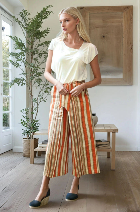 Tabias Pants - Creamsicle Stripe Orange